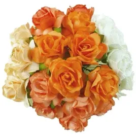 kwiaty-papierowe-roze-mix-pomaranczowy-30mm-50szt