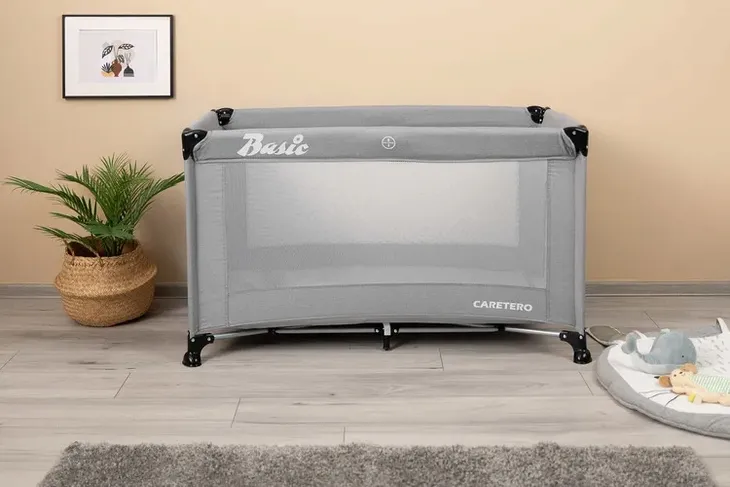 caretero-lozeczko-turystyczne-basic-grey-marka-caretero-stan-nowy