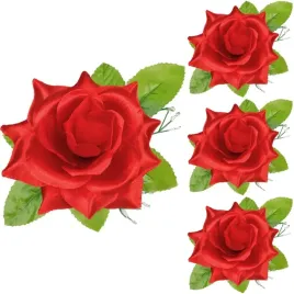 roza-satynowa-z-listkami-wyrobowa-czerwona-3-szt
