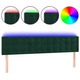 zaglowek-do-lozka-z-led-ciemnozielony-160x5x78-88-cm-aksamit