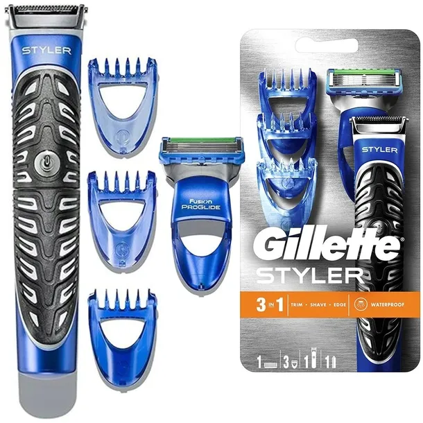Gillette Styler 3w1 maszynka do golenia trymer ProGlide + 3 nasadki czarny