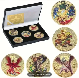 zestaw-monet-pamiatkowych-smok-mityczne-5szt-pudelko-na-prezent-dikom