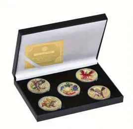 zestaw-monet-pamiatkowych-smok-mityczne-5szt-pudelko-na-prezent-replika