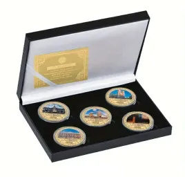 zestaw-monet-pamiatkowych-atrakcje-londynu-5szt-pudelko-na-prezent-replika