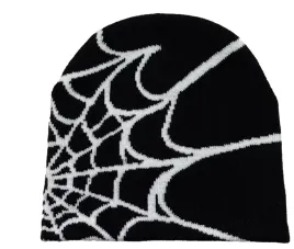 czapka-zimowa-y2k-streetwear-jesienna-czarna-super-mila-wzor-pajeczyna-czar