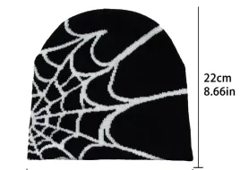czapka-zimowa-y2k-dikom-jesienna-czarna-super-mila-wzor-pajeczyna-czar