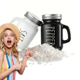 solniczka-pieprzniczka-zestaw-dikom-czarno-bialy-komplet-szklany-z-uchem