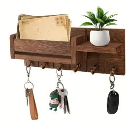 dikom-drewniany-wieszak-na-klucze-z-polka-i-organizerem-na-listy-haczyki