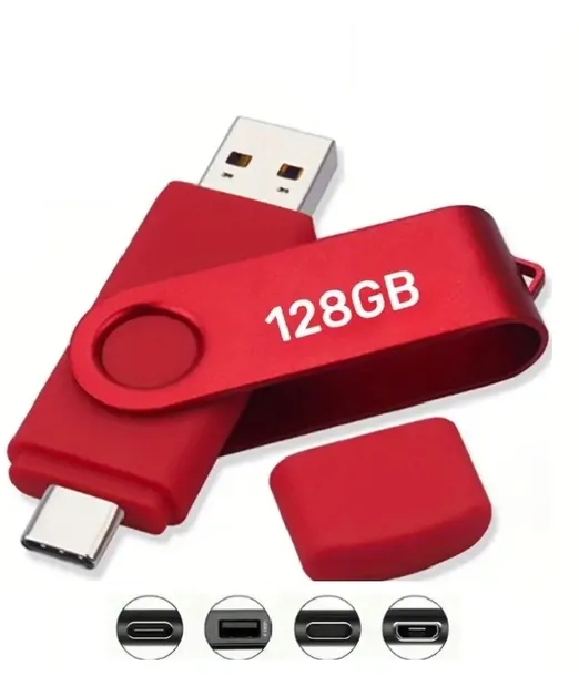 Pendrive 128GB Pamięć Flash USB 2.0 Uniwersalny USB-C 2w1 do Telefonów i PC