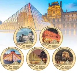 zestaw-5-monet-dikom-francja-luwr-paryz-kolekcjonerskie-pamiatkowe-prezent