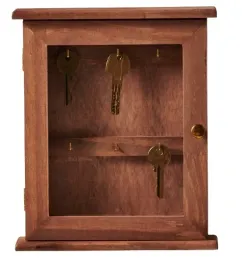 wieszak-na-klucze-szafka-drewniana-6-hakow-brazowa-drewno-25x21cm