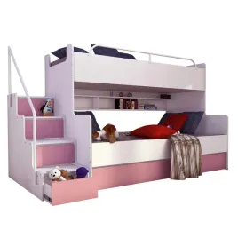 antresola-kiki-3-ze-schodkami-2-3-osobowe-stelaze-fronty-rozowy-mat