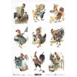 papier-ryzowy-decoupage-a4-kury-koguty-w-ubraniach