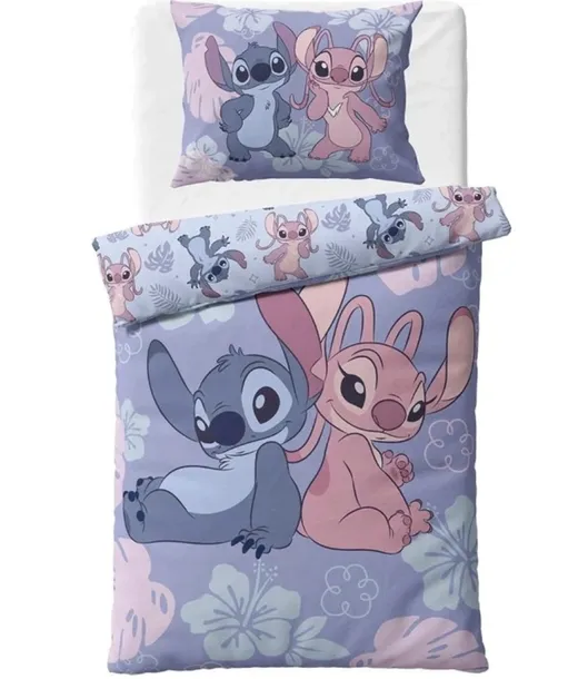 POŚCIEL DZIECIĘCA 160X200 LILO I STITCH MŁODZIEŻOWA BAWEŁNA 70X80 DISNEY