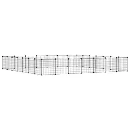 klatka-dla-zwierzat-z-bramka-28-paneli-czarna-35x35-cm-stal