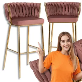 hoker-krzeslo-barowe-z-oparciem-plecionka-zlote-nogi-welur-rozowy-flores-2