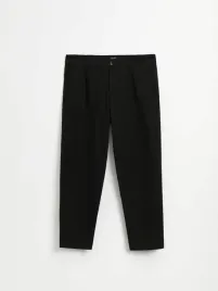 czarne-bawelniane-gladkie-spodnie-carrot-fit-house-s