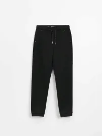 czarne-spodnie-typu-jogger-ze-srednim-stanem-house-xs