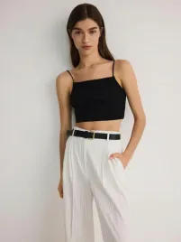 kremowe-spodnie-damskie-w-paski-z-paskiem-reserved-m