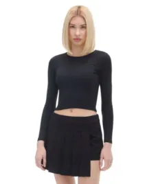 czarne-spodnico-szorty-plisowane-cropp-s