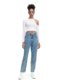 niebieskie-jeansy-straight-z-paskiem-cropp-xs