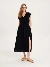 czarna-sukienka-midi-reserved-xs