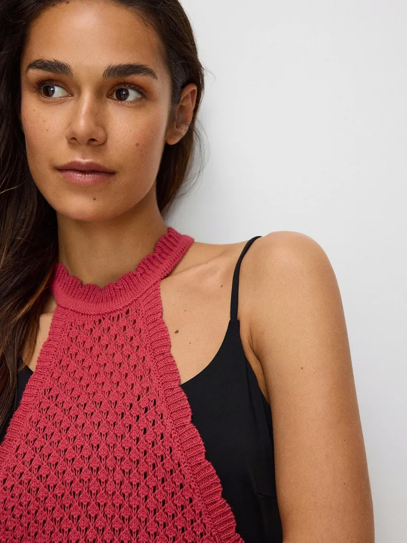 czerwone-azurowe-ponczo-reserved-m-stan-nowy