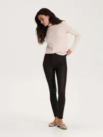 brazowe-woskowane-spodnie-reserved-xs