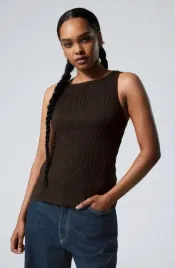 brazowa-bluzka-bez-rekawow-annie-weekday-s
