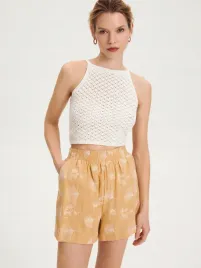 zolte-wzorzyste-szorty-z-wiskozy-reserved-xl
