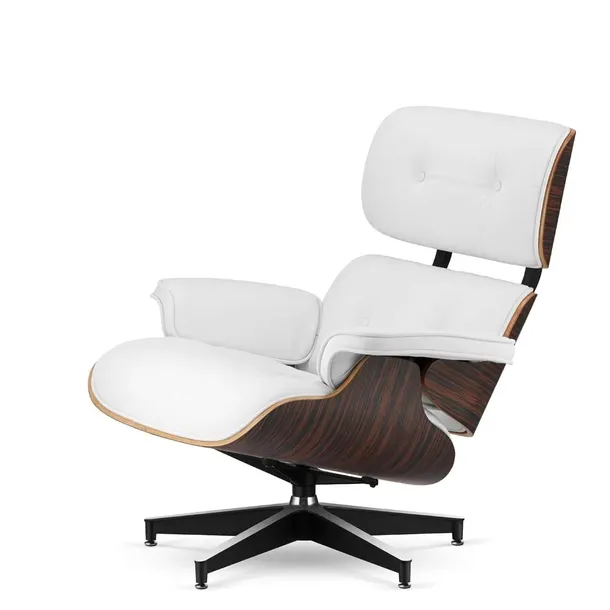 Fotel Lucera insp. Lounge Chair  Biała Skóra Ebony