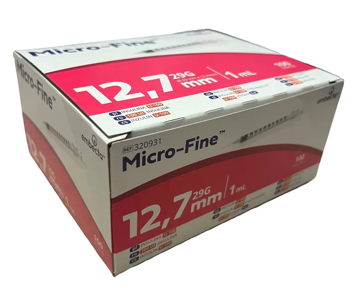 Strzykawki insulinowe 1 ml EMBECTA Micro-Fine z igłą G29 0,33x12,7mm 100szt