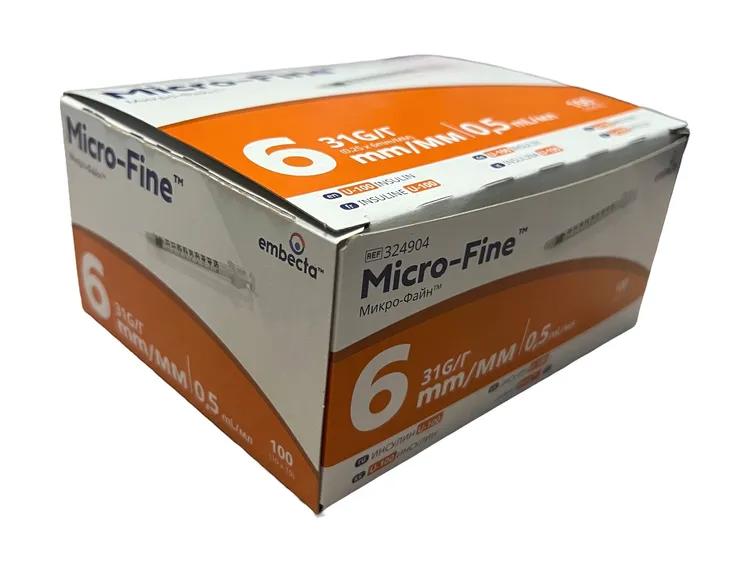 Strzykawki insulinowe 0,5 ml EMBECTA Micro-Fine z igłą G31 0,25x6mm 100szt