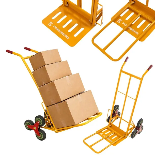 WÓZEK SCHODOWY Młynarka FORKBERG 250KG Transportowy Magazynowy 2 Platformy