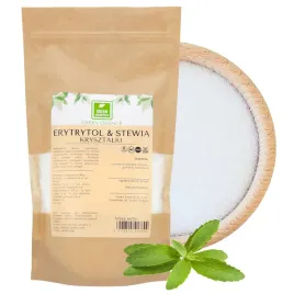 Zdjęcie produktu ERYTRYTOL ze STEWIĄ kryształki naturalny słodzik bez kalorii 500 g