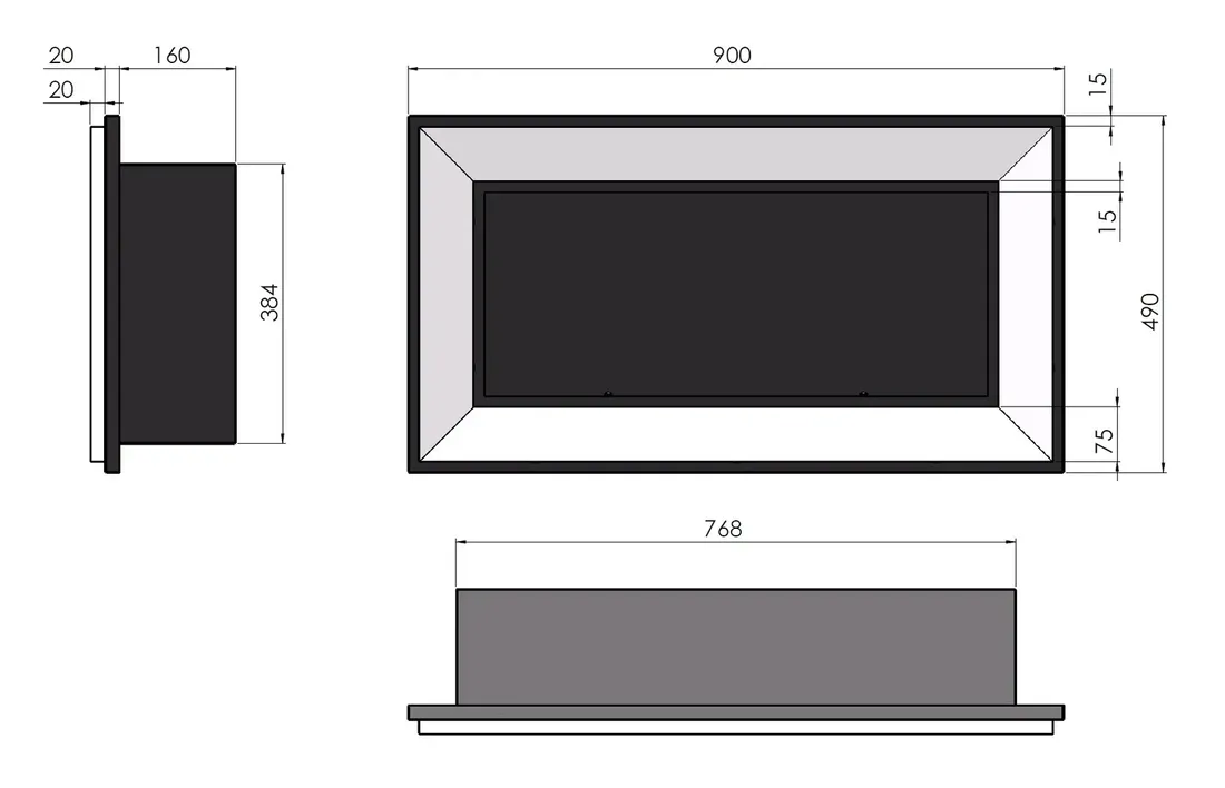 biokominek-simple-fire-frame-900-bialy-szyba