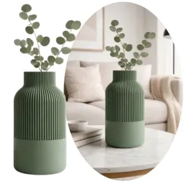 wazon-dekoracyjny-3d-na-kwiaty-nietlukacy-ciemny-zielony-nowoczesny-22-cm