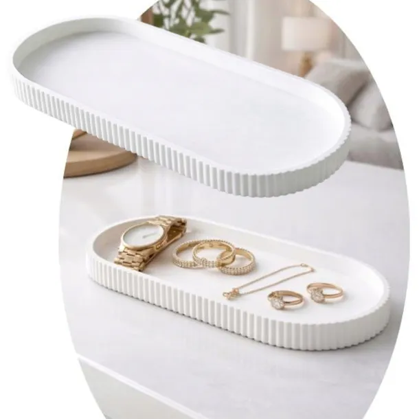 DEKORACYJNA TACKA NOWOCZESNA RYFLOWANA DRUK 3D ELEGANCKA DO DOMU 20x9 CM