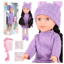 lalka-40-cm-z-akcesoriami-grzebien-naklejki-koraliczki-fioletowa-czapka-3