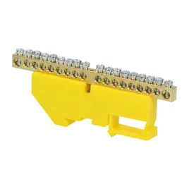 listwa-zaciskowa-pe-na-szyne-th35-18-przewodow-zolta