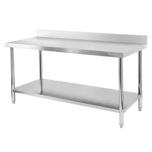 STÓŁ GASTRONOMICZNY Roboczy Ze Stali Nierdzewnej 180x60 cm PRZYŚCIENNY