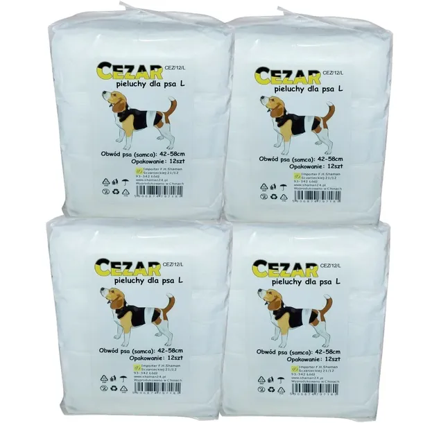 CEZAR Pieluchy pampersy dla psa samca 42-58 L 48szt
