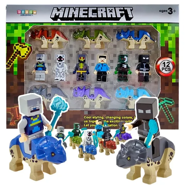 MINIFIGURKI Minecraft Dinozaury Klocki Zestaw 12