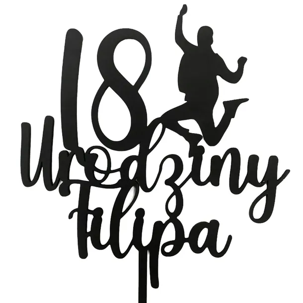 TOPER NA TORT TOPPER OZDOBA TORTU 18 URODZINY
