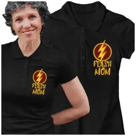 koszulka-damska-polo-flash-mom-mama-dzien-mamy