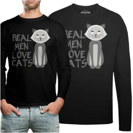 koszulka-long-napis-real-men-love-cats-prezent
