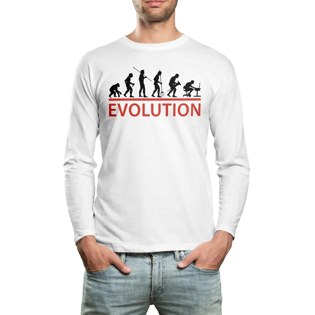 koszulka-long-grafika-evolution-super-prezent