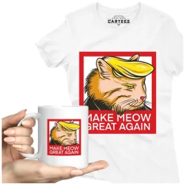 koszulka-damska-kubek-meow-great-again-prezent