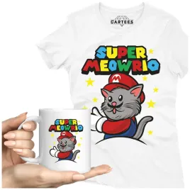 koszulka-damska-kubek-super-mario-meowrio-prezent