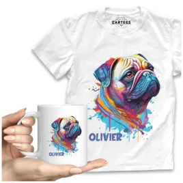 koszulka-meska-kubek-pies-mops-personalizacja